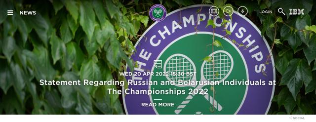 皇冠体育-温网官网发声明：禁止俄和白俄选手参加2022年赛事